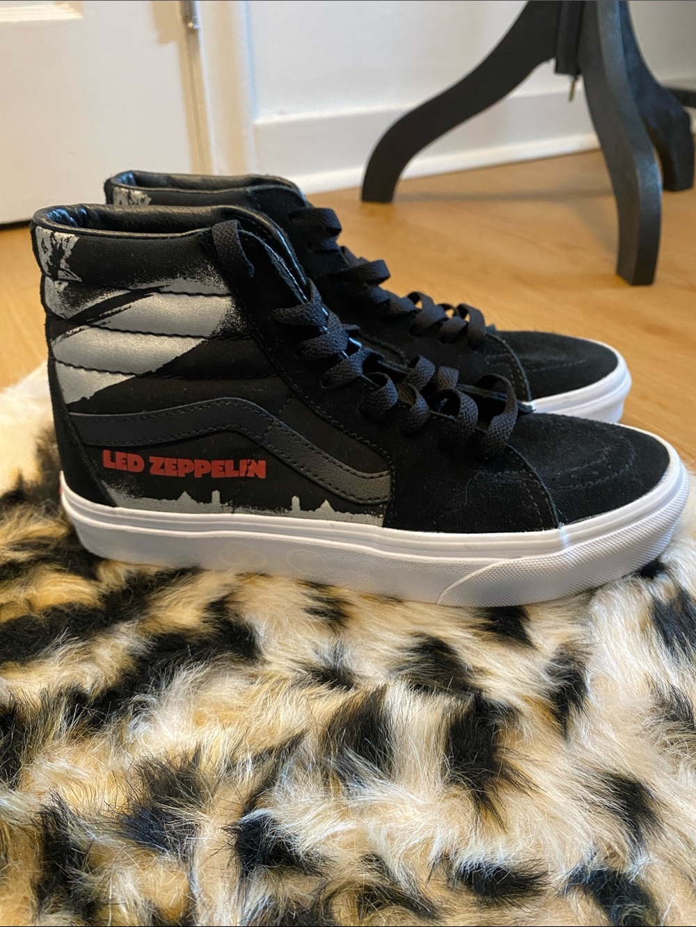 Vans Black White Led Zeppelin High-Top Sneakers